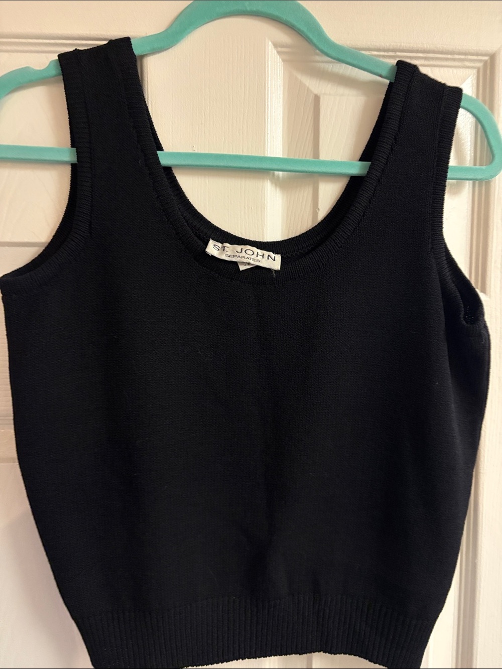 St. John Black Sleeveless Knit Shell